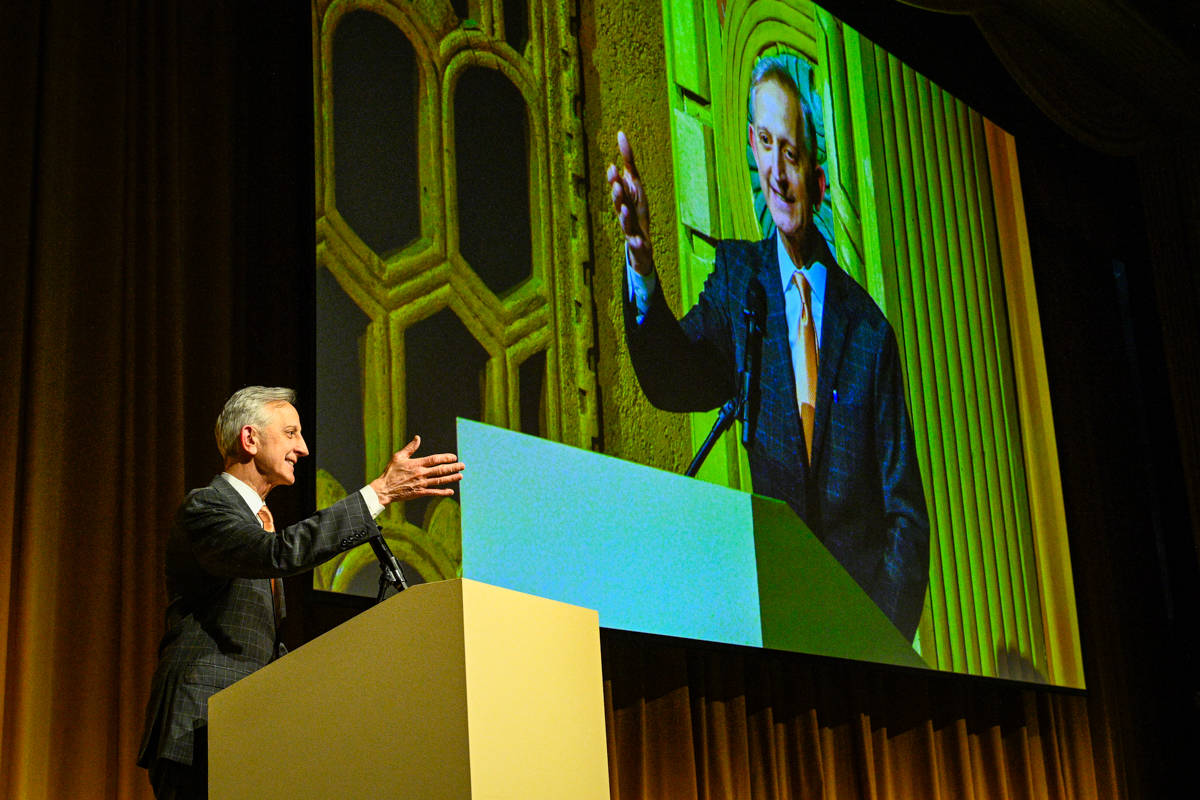 Speaker addressing the Celebrate Trade gala